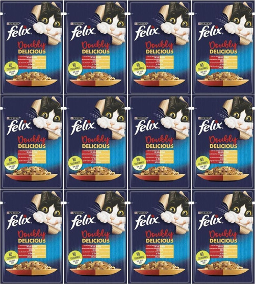 Çifte Lezzet Sığır & Tavuklu Kedi Yaş Mama 85 Gr X 12 Adet