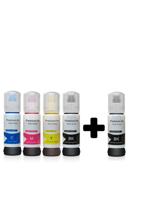 Epson Ecotank L3110 101 103 Uyumlu Muadil Mürekkep Seti 5X70Ml + Extra Siyah