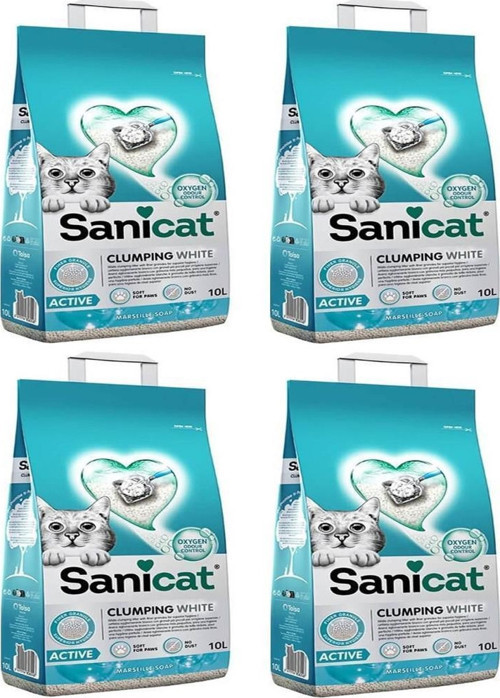 Active Marsilya Sabun Kokulu İnce Taneli Kedi Kumu 10 Lt* 4 Adet