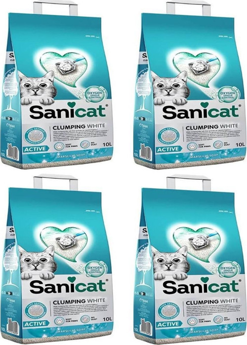 Active Marsilya Sabunu Kokulu Topaklanan Kedi Kumu 10 Litre*4 Adet