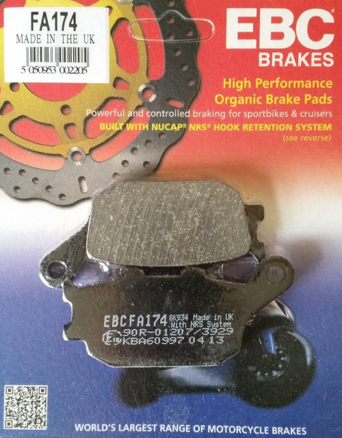Fa174 2004-2008 Honda CBF 500 Uyumlu Arka Fren Balatası Organik Balata