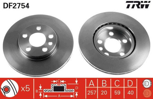 ÖN FREN AYNASI EXPERT 1996 JUMPY 1995 SCUDO 1996 1.6I-1.9D-2.0HDİ HAVALI 257X20X5DL 4249 L4 4246 H8 4246 H9 71738144