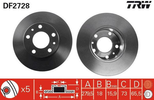 ÖN FREN AYNASI BOXER 19944.02 JUMPER 19944.02 DUCATO 94/4.02 280X18X5DL 1.4Q 4249 H6 4246 J8 4246 J9 1300500080