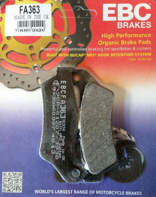 Fa363 1998-2003 BMW R 1150 GS Uyumlu Arka Fren Balatası Organik Balata