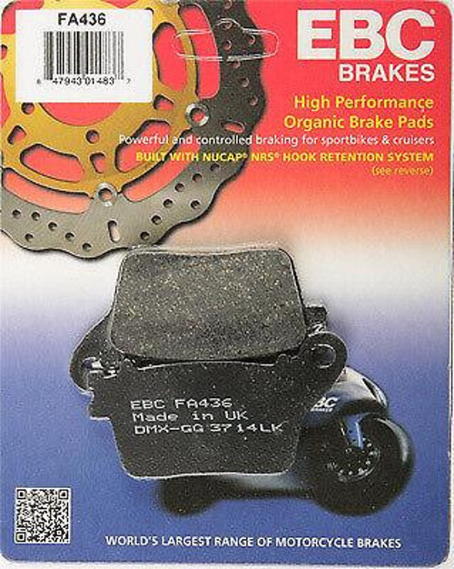 Fa436 2010-2023 Kawasaki Ninja ZX-10R Uyumlu Arka Fren Balatası Organik Balata