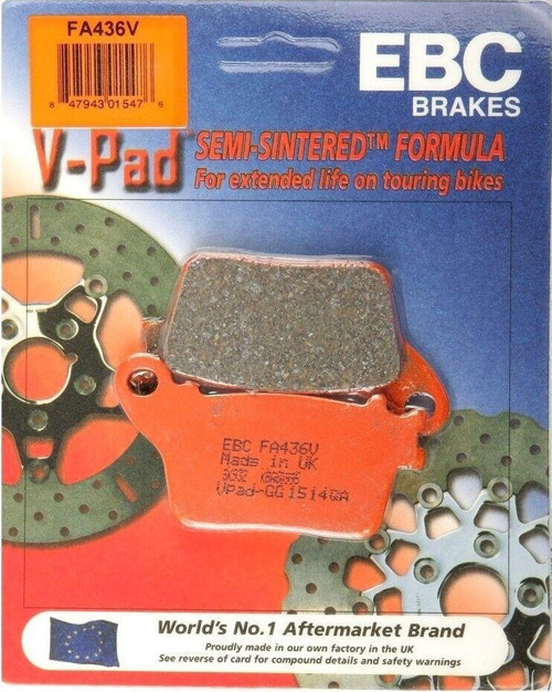 Fa436V 2006-2020 Honda CBR 1000 RR Uyumlu Arka Fren Balatası Yarı Sinterli Balata