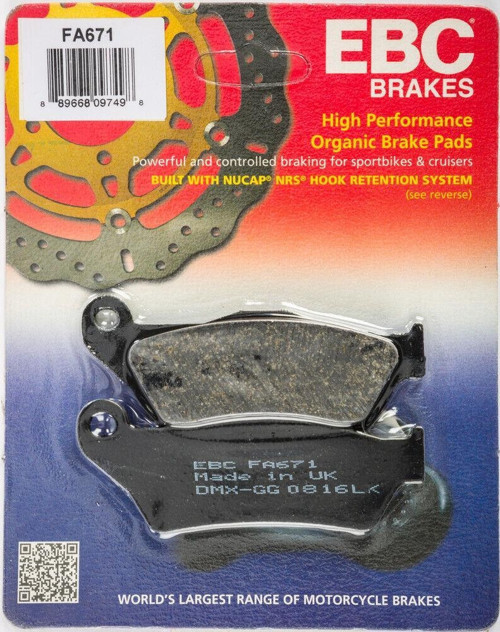 Fa671 2005-2008 BMW K 1200 S Uyumlu Arka Fren Balatası Organik Balata