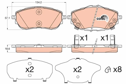 ÖN FREN BALATA TOYOTA AURIS COROLLA 1.33L 1.6L 1NR-FE 1ZR-FAE NRE180 ZRE181 ZRE185 12- / 1.4L 1ND-FTV NDE180 12- 0446502390 0446502391
