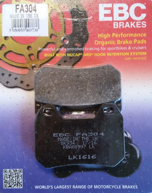 Fa304 2002-2005 BMW R 1200 CL Uyumlu Arka Fren Balatası Organik Balata