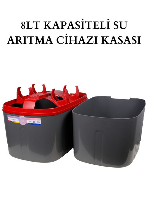 Su Arıtma Cihazı Boş Kasası 8Lt Kapasiteli Cihazlara Uyumlu/ Gri