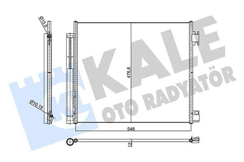 KONDENSER KADJAR-KOLEOS-ESPACE 2015QASHQAI-10-TRAIL 20131.2 1.5/1.6DCI 125 KURUTUCULU 12MM AL/BRZ 53610476.61012 921009251R-9211000Q0A 921004BE0A 921004EA0A 921006951R