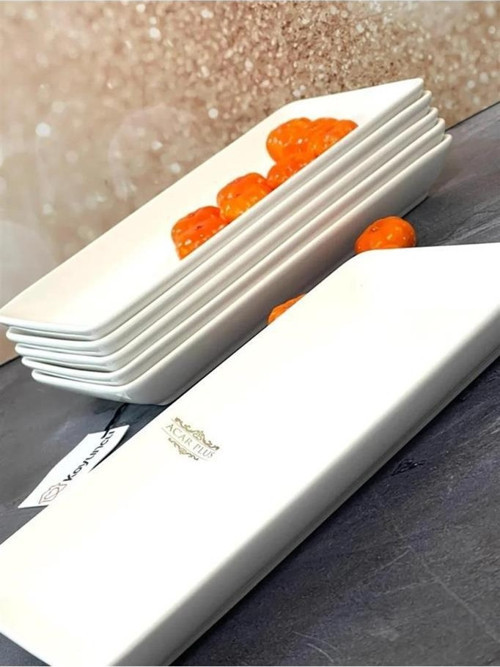 Porselen Kayık Tabak 32,5 Cm Dikdörtgen Beyaz - MLT-008089