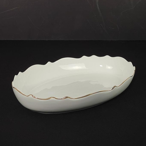 Wave Porselen Oval Sunum Tabağı Yaldızlı – LMG 136-S C320.113