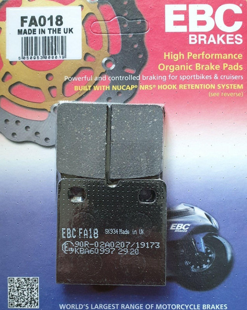 Fa018 1983-1988 BMW K 100 RS Uyumlu Ön Fren Balatası Organik Balata