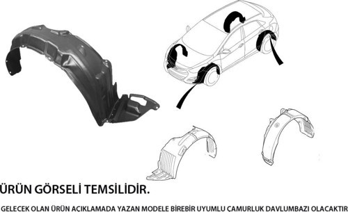 Çamurluk Davlumbazı Kia Ceed 2016-2018 Ön Sol