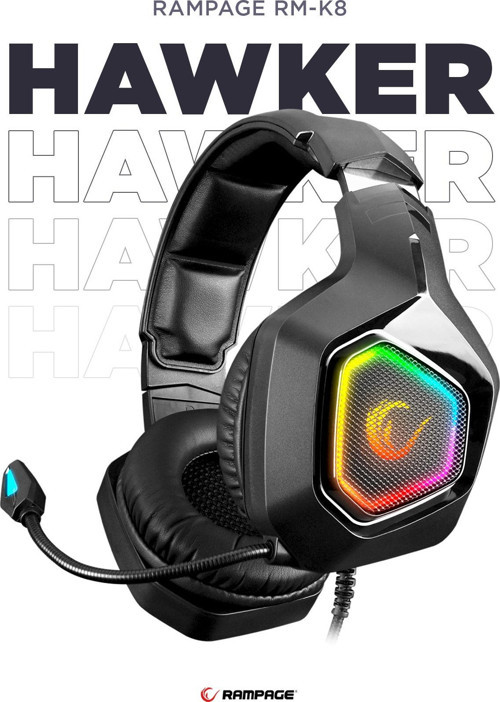 Rm-K8 Hawker Siyah Usb 7.1 Version Rgb Ledli Gaming Oyuncu Mikrofonlu Kulaklık