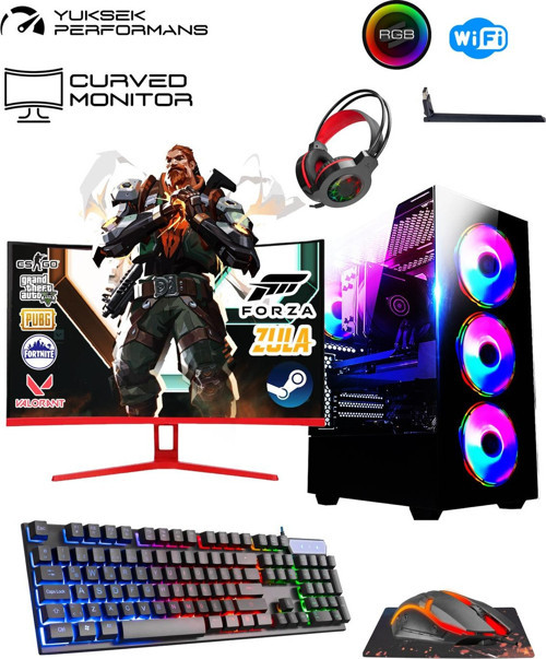 Rk111 Windows 11 Pro Ryzen 5 3600 32Gb 512Gb Ssd Rx550 4Gb 23.8" Oyuncu Masaüstü Bilgisayar