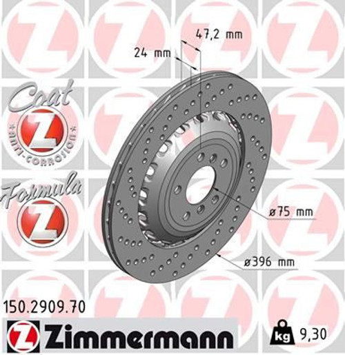 FREN DİSKİ ARKA SOL BMW M5 F10 M6 F12 F13 F06 HAVALI DELIKLI CIFT PARCALI 34112284103