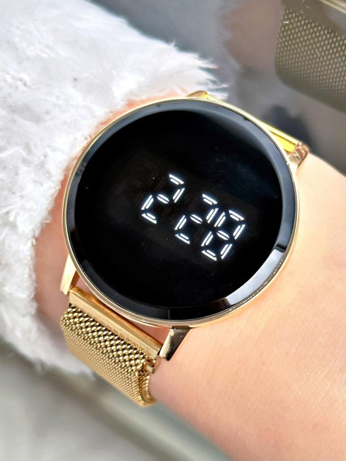 Wl19468ld Dokunmatik Led Ekran Mıknatıslı Kordon Unisex Kol Saati