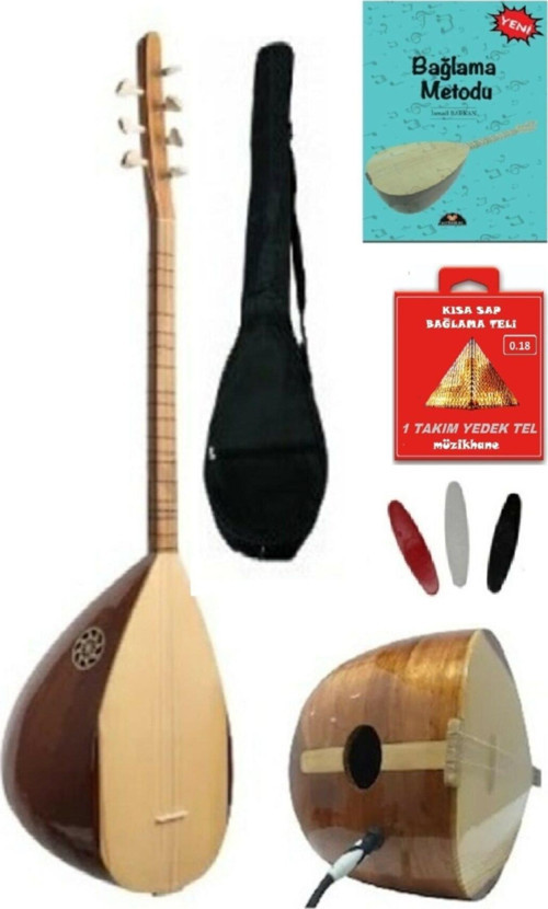 Uzun Sap Jack Girişli Maun Saz & Bağlama -kılıf-metot-yedek Tel-tezene