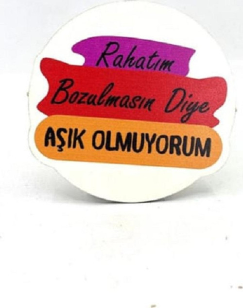 Aşık Olmuyorum Baskılı Ahşap Bardak Altlığı