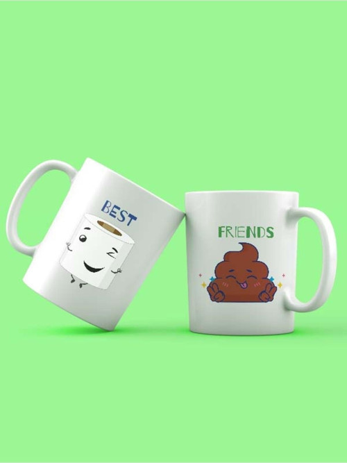 Best Friends Tuvalet Kağıtlı Tasarım 2'li Kupa Seti