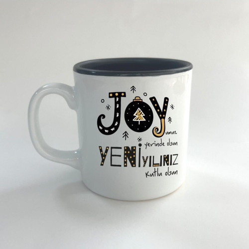 Joyumuz Yerinde Olsun Baskılı Siyah Multi Yılbaşı Kupası