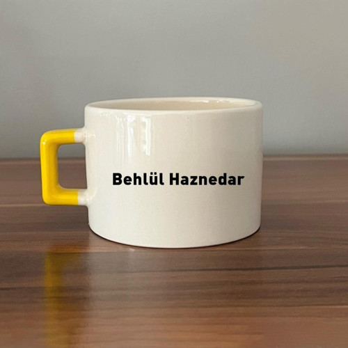 Seçtiğin Isim&logo Tasarım Sarı Kulplu Seramik C Fincan