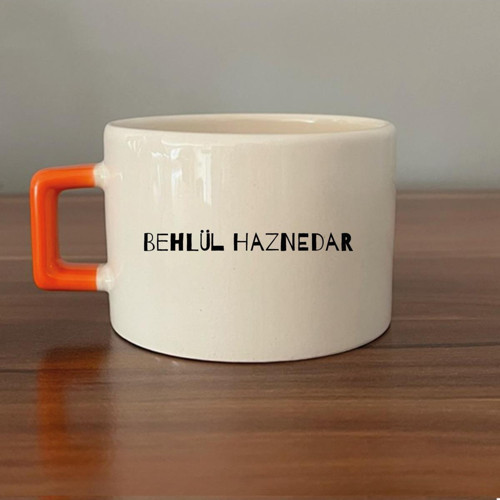 Seçtiğin Isim&logo Tasarım Turuncu Kulplu Seramik C Fincan