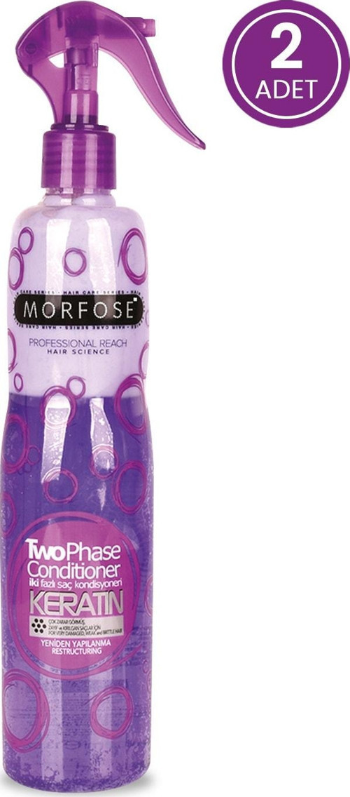 Çift Fazlı Keratinli Mor Fön Suyu 400 Ml X 2 Adet
