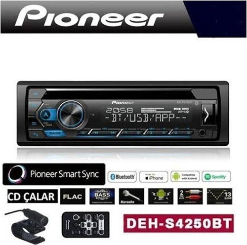 Pıonner Pioneer Pıoneer Deh-S4250Bt Usb*Bluetooth Lu Cdli Oto Teyp 4 X 50 Watt * Çift Anfi Çıkışlı