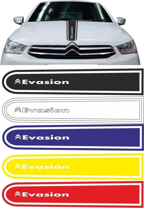 Citroen Evasion Logolu Otomobil Ön Kaput Şeridi Kaput Sticker Siyah