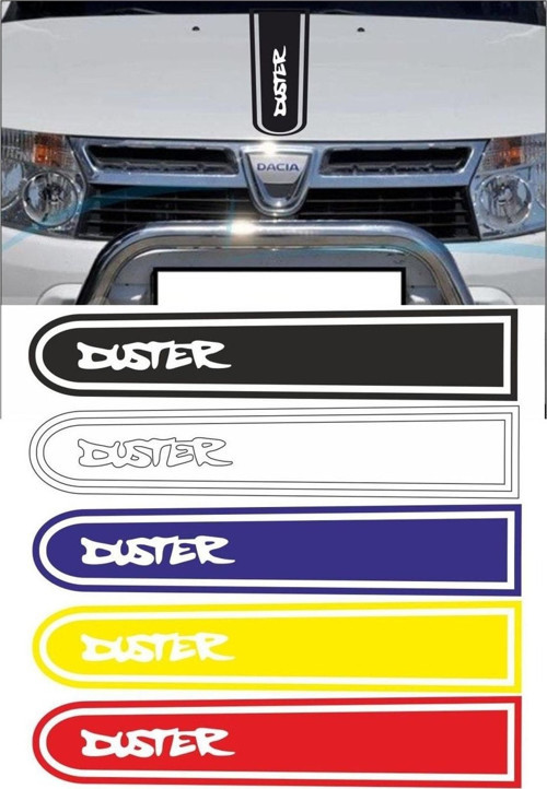 Dacia Duster 2 Logolu Otomobil Ön Kaput Şeridi Kaput Sticker Siyah
