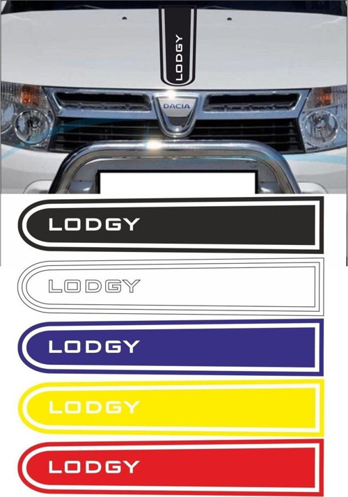 Dacia Lodgy Logolu Otomobil Ön Kaput Şeridi Kaput Sticker Beyaz