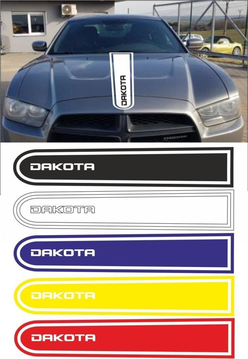 Dodge Dakota Logolu Otomobil Ön Kaput Şeridi Kaput Sticker Siyah