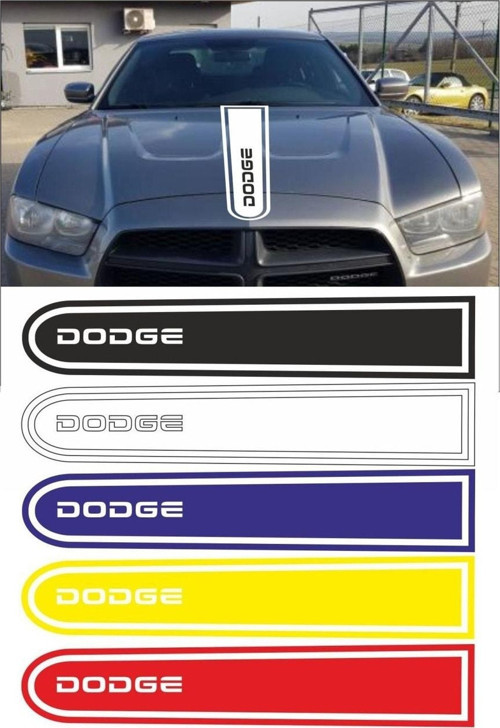 Dodge Logolu Otomobil Ön Kaput Şeridi Kaput Sticker Siyah