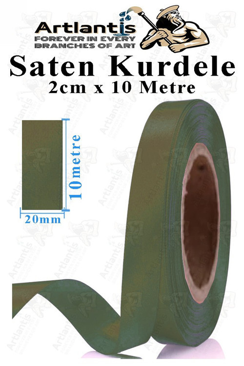 Kurdele Saten 2 Cm 10 Metre 1 Adet Saten Kurdela Parlak Hediye ve Süsleme Şeridi Süs Paketleme Çiçek Saç El Sanatı