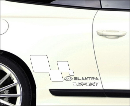 Hyundai Elantra Kapı Yanı Sport Yazıları Sağ sol 2 Adet Beyaz
