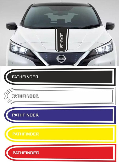 Nissan Pathfinder Logolu Otomobil Ön Kaput Şeridi Kaput Sticker Siyah