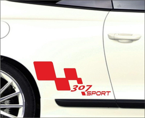 Peugeot 307 Kapı Yanı Sport Yazıları Sağ sol 2 Adet Kırmızı