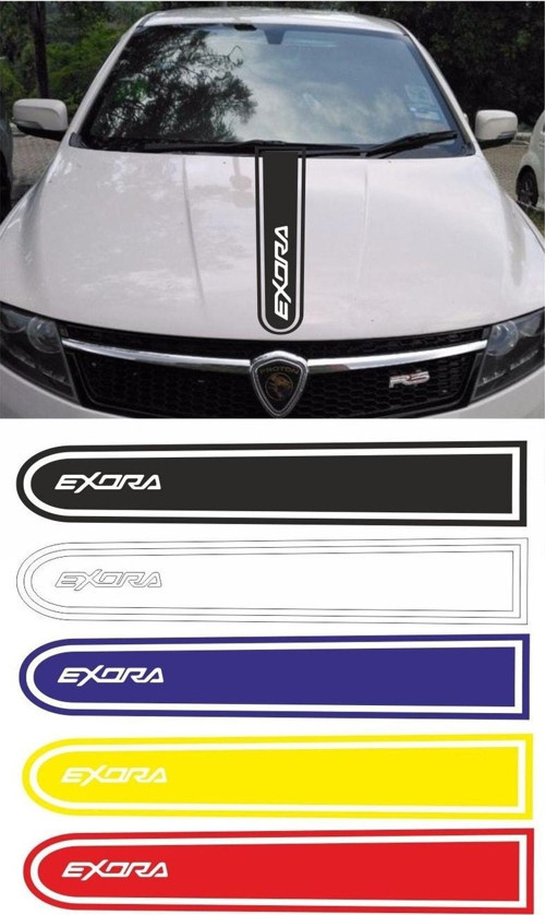 Proton Exora Logolu Otomobil Ön Kaput Şeridi Kaput Sticker Beyaz