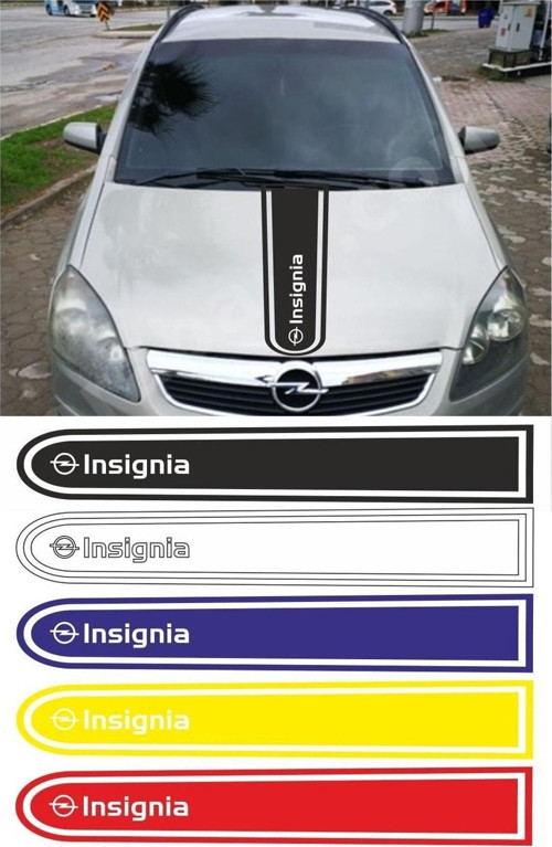 Opel Insignia Logolu Otomobil Ön Kaput Şeridi Kaput Sticker Siyah