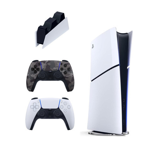 Playstation 5 Slim Digital İthalatçı Garantili + 2. Kamuflaj Dualsense + Şarj İstasyonu