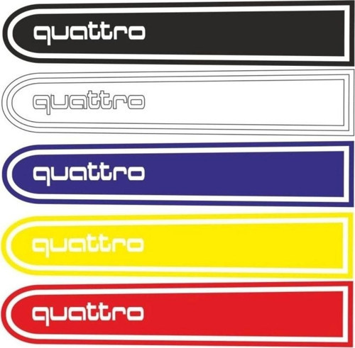 Siyah Renk Audi Quattro Logo Logolu Otomobil Ön Kaput Şeridi Kaput Sticker