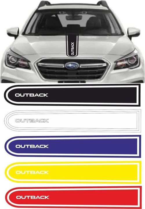 Subaru Outback Logolu Otomobil Ön Kaput Şeridi Kaput Sticker Beyaz