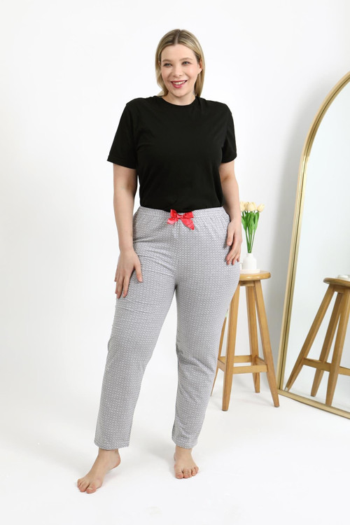 Kadın Pamuklu Büyük Beden Alt Pijama 27557 Gri