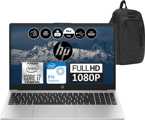 250 G10 Intel Core I7 1355U 64GB 1TB SSD Intel® Iris® Xᵉ Windows 11 Home 15.6" FHD 8A541EAH11 + Çanta