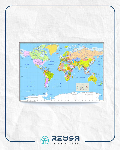 Dünya Haritası Posteri 35x50 cm