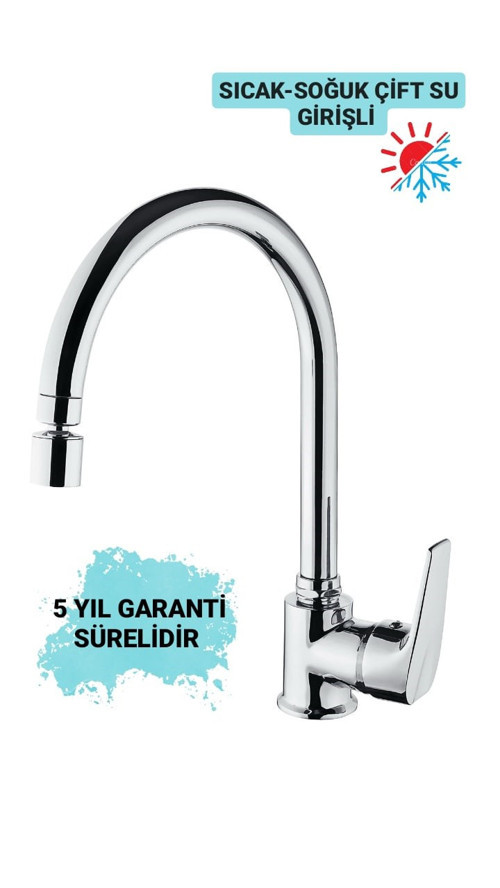 Famel Series Mutfak Eviye Bataryası Oynar Perlatörlü Çift Su Girişli 5 yıl Garanti Süreli