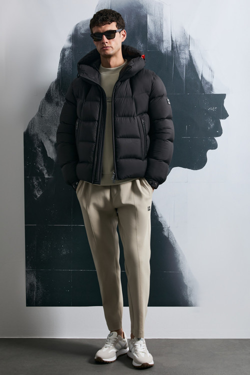 Jacop Kaz Tüyü Erkek Mont Siyah